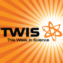 Logotipo cuadrado naranja de TWIS del podcast de esta semana en la ciencia